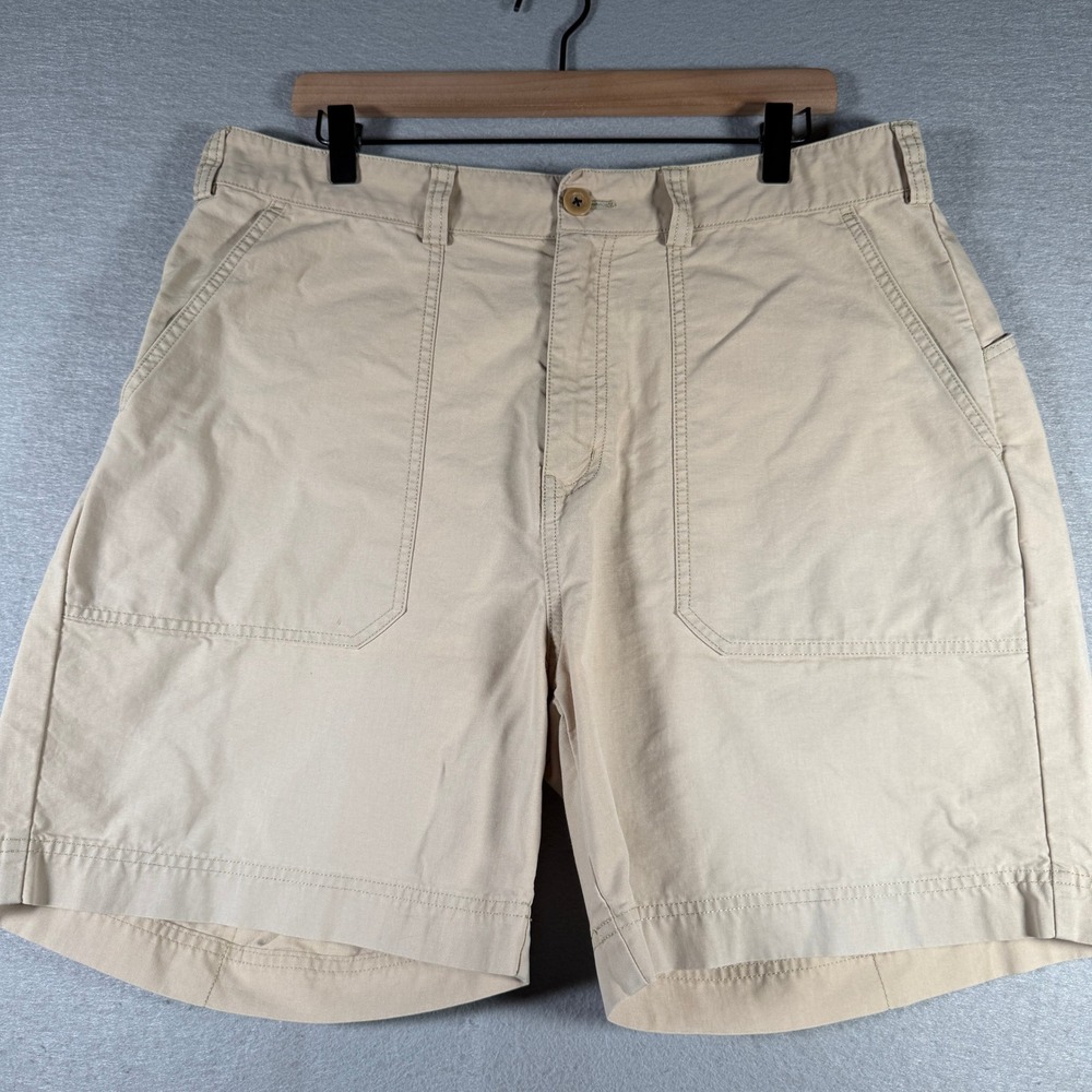 Vineyard Vines Mens 36 Tan Performance Breaker Shorts Cotton Nylon 7 Inch Inseam